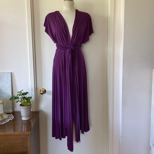 Halston Copy Purple Disco Convertible Dress 👗 Size M EUC